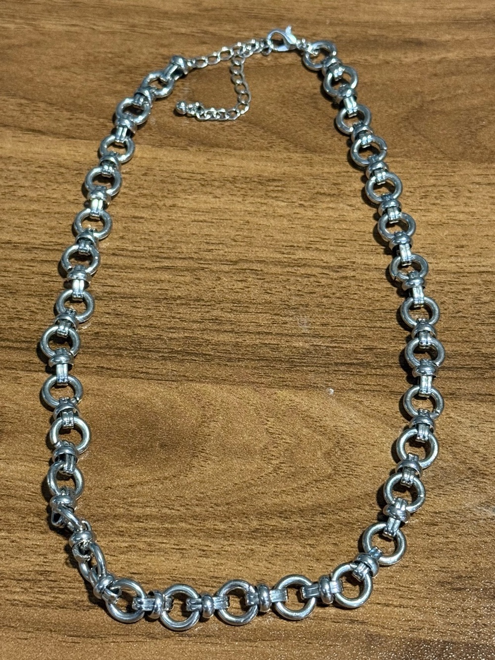 Silver Link Circle Necklace - Women Jewelry